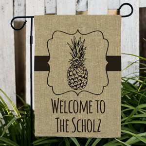 Personalized Pineapple Welcome Flag