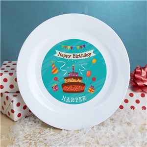 Personalized Happy Birthday Dessert Plate