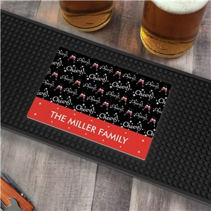 Personalized Cheers Printed Bar Mat