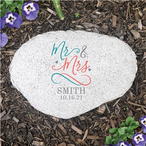 Personalized Mr. & Mrs. Flat Garden Stone