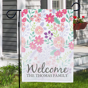 Personalized Floral Family Garden Flag