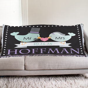 Personalized Newlywed Tapestry Throw