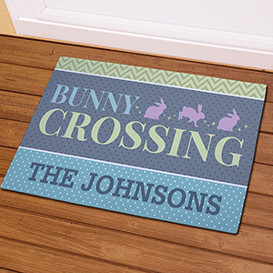 Personalized Bunny Crossing Doormat
