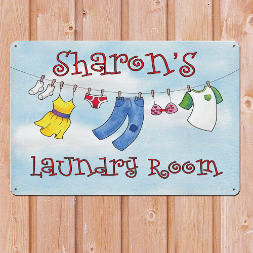 Personalized Laundry Room Metal Wall Sign