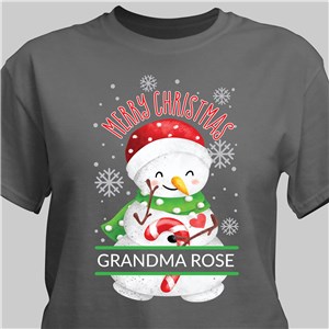 Personalized Merry Christmas Snowman T-Shirt