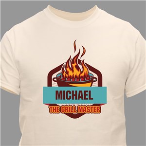 Personalized The Grill Master Natural T-Shirt