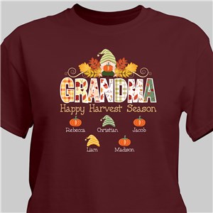 Personalized Grandma Happy Harvest Season T-shirt