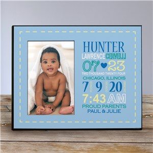 Personalized Boy Birth Announcement Printed Frame