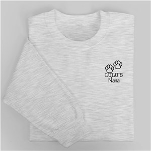 Embroidered 2 Paws Outlined Sweatshirt