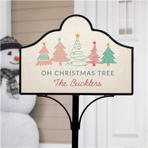 Personalized Pastel Christmas Trees Oh Christmas Tree Magnetic Yard Sign