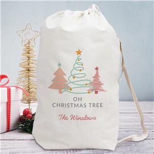 Personalized Pastel Christmas Trees Oh Christmas Tree Gift Bag