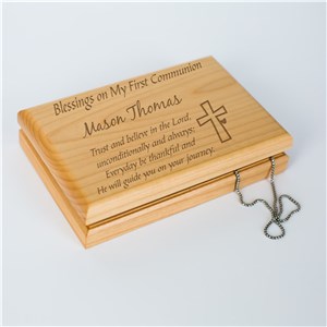 Engraved First Communion Valet Box