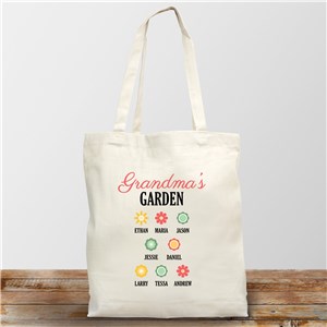 Personalized Grandma's Garden  Natural Canvas Tote Bag