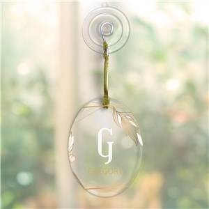 Personalized Minimalist Gold Frame Glass Oval Ornament