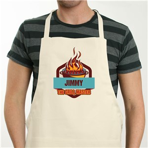 Personalized The Grill Master Natural Apron