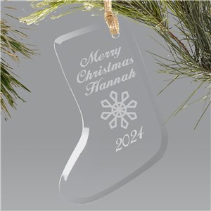 Merry Christmas Stocking Holiday Ornament