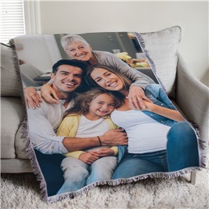 Personalized Family Photo Afghan Throw