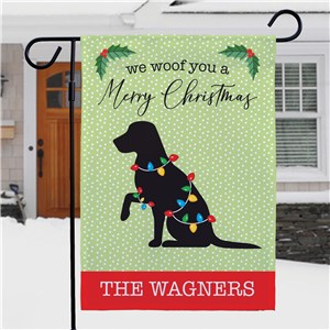 Personalized We Woof You A Merry Christmas Garden Flag