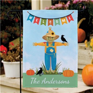 Personalized Welcome Scarecrow Garden Flag