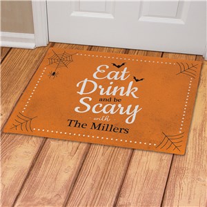Personalized Eat Drink And Be Scary Halloween Doormat