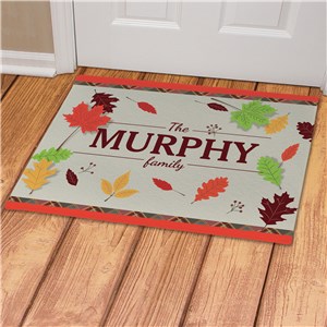 Personalized Fall Leaves Doormat