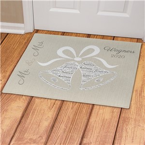 Personalized Wedding Bells Word Art Doormat