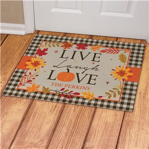 Personalized Live Laugh Love with pumpkin in Love Doormat