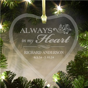 Glass Heart Memory Ornament