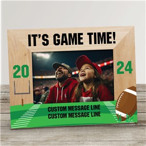 Personalized It's Game Time Football Wooden Picture Frame