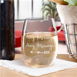 Engraved Any Message Stemless Wine Glass