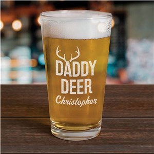 Engraved Daddy Deer Beer Glass