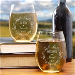 Engraved Bridal Party Stemless Wine Glass L1092495