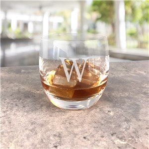 Engraved Initial Whiskey Glass