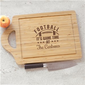 Engraved It's Game Time Large Cutting Board