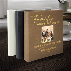 Engraved Family Where Life Begins Photo Album