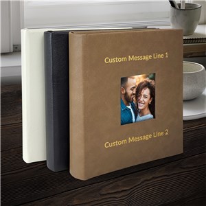 Engraved San Serif Custom Message lines top and Bottom Photo Album