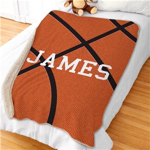 Personalized 50x60 Basketball Sherpa Blanket