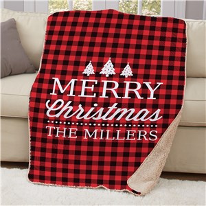 Personalized Merry Christmas 50 x 60 Sherpa Blanket