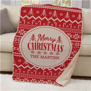 Personalized Merry Christmas Red Sweater Pattern 37