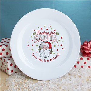 Personalized Merry Christmas Vintage Santa Plate