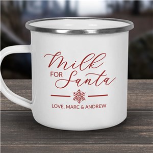 Personalized Milk for Santa Script Camper Mug