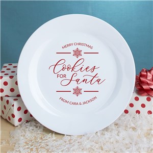 Personalized Cookies for Santa Script Plate