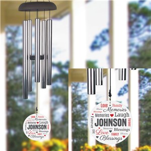 Personalized Family Word Art Wind Chime