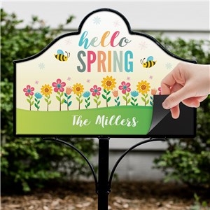 Personalized Hello Spring Magnetic Sign